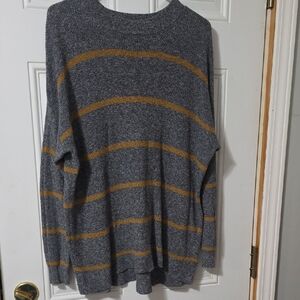American Eagle Outfitters Gray Ribbed Knit Sweater